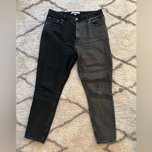 Abercrombie & Fitch black two tone skinny high rise jeans